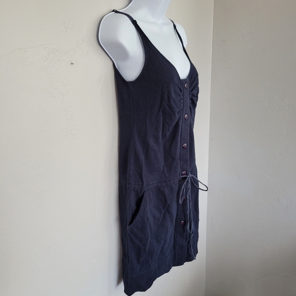 Theory Navy Blue Dress Spaghetti Strap Sleeveless Drop Waist Sporty V-neck - Picture 5 of 8